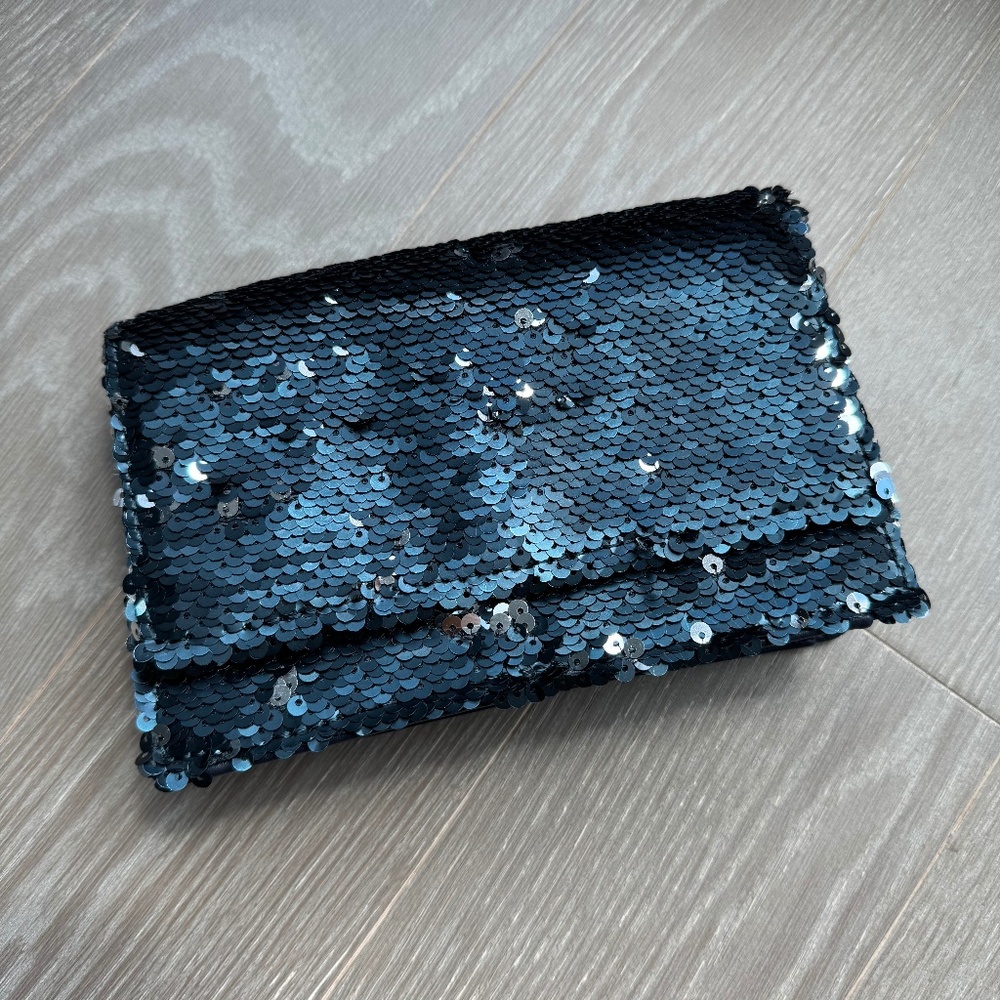 Blue / silver sequined Nine West clutch